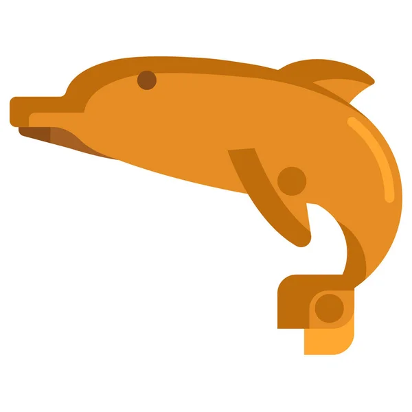 Djur Delfin Däggdjur Ikon Platt Stil — Stock vektor