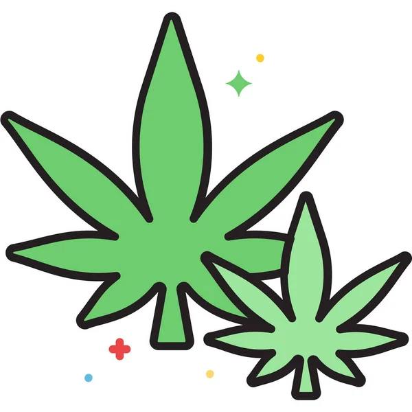 Cannabis Cannabinoide Icono Cáñamo Estilo Esquema Lleno — Archivo Imágenes Vectoriales