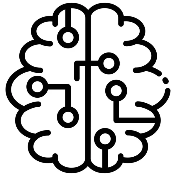 Inteligencia Artificial Icono Del Cerebro — Vector de stock