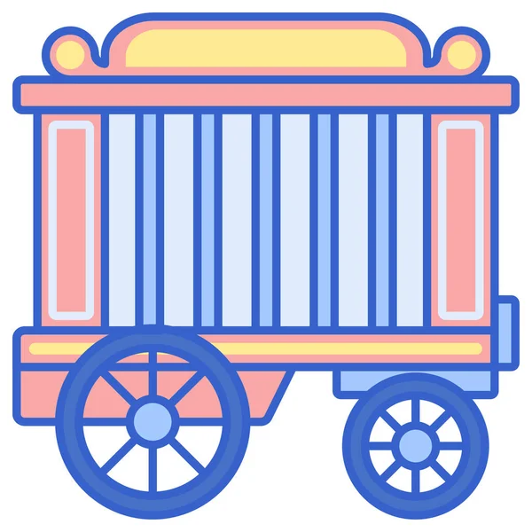 Icône Véhicule Chariot Cage Dans Modèle Contour Rempli — Image vectorielle