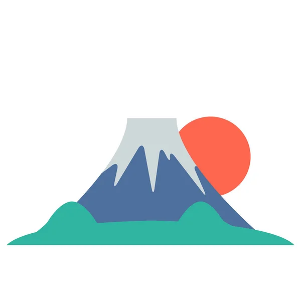 Fuji Japan Mount Fuji Icon Flachen Stil — Stockvektor