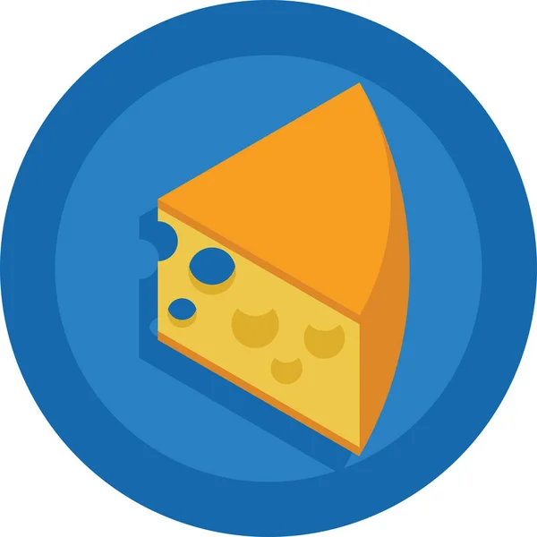 奶酪扁平食品饮料图标的扁平风格 — 图库矢量图片