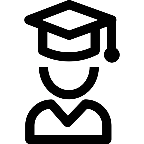 Ikona Ukończenia Szkoły Kategorii Edukacja Kształcenie — Wektor stockowy