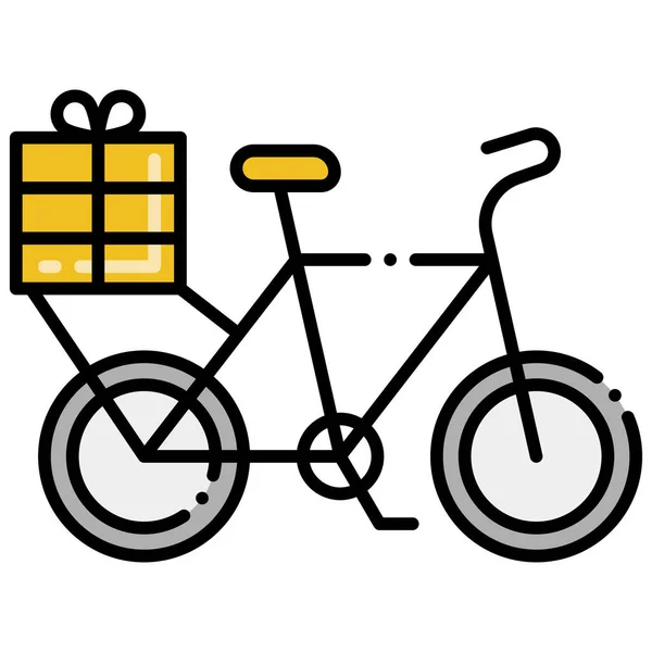 自転車配送食品アイコン — ストックベクタ