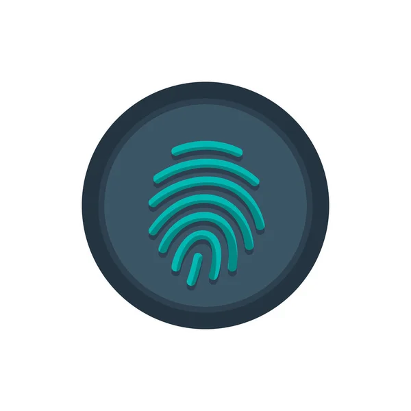 Fingerprint Biometric Finger Icon Flat Style — Stock Vector