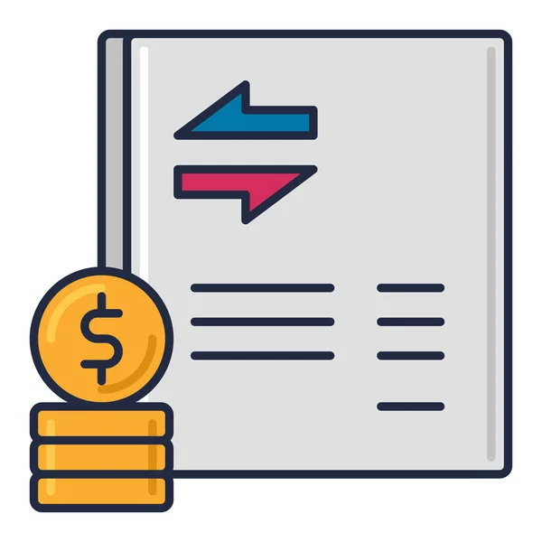 Cash Flow Statement Icon Filled Outline Style — Stock Vector