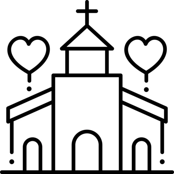 Iglesia Religión Cultura Icono — Vector de stock
