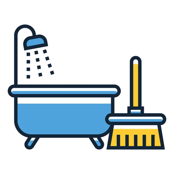 家庭住户类别的浴室清洁卫生图标 — 图库矢量图片