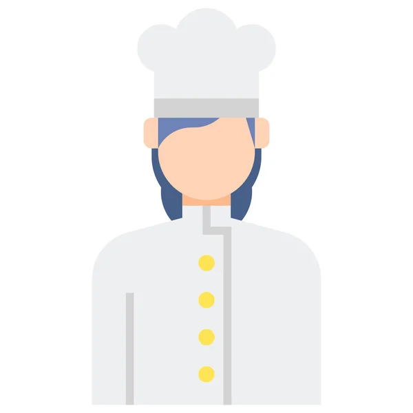 Chef Cocina Icono Femenino — Vector de stock