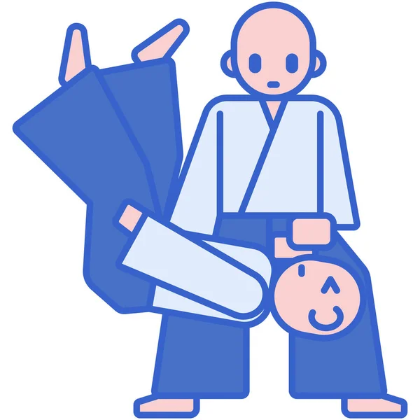 Ikona Cíle Aikido Atack Stylu Vyplněného Osnovy — Stockový vektor