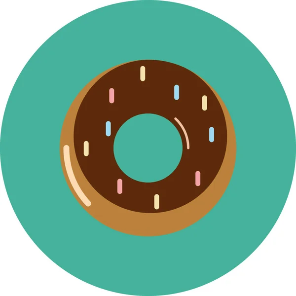 Donut Beignet Icône Douce Dans Style Plat — Image vectorielle