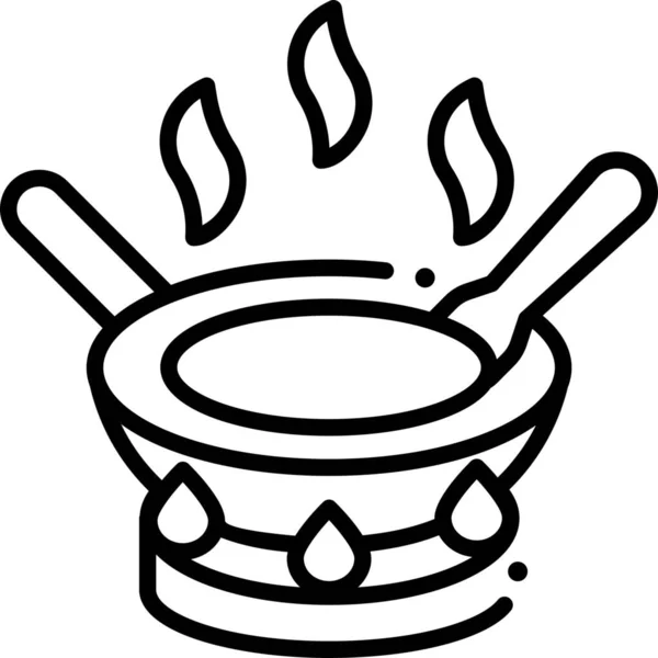 Значок Гарячої Панелі Приготування Їжі Контурному Стилі — стоковий вектор