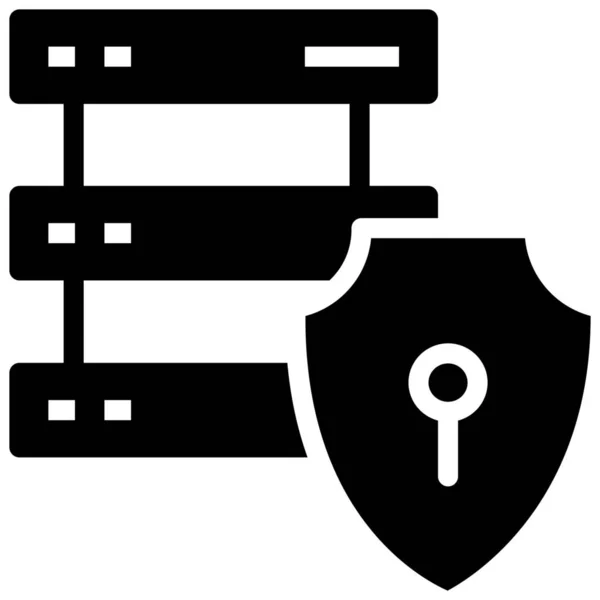 Copia Seguridad Del Centro Datos Icono Protección Base Datos Estilo — Vector de stock