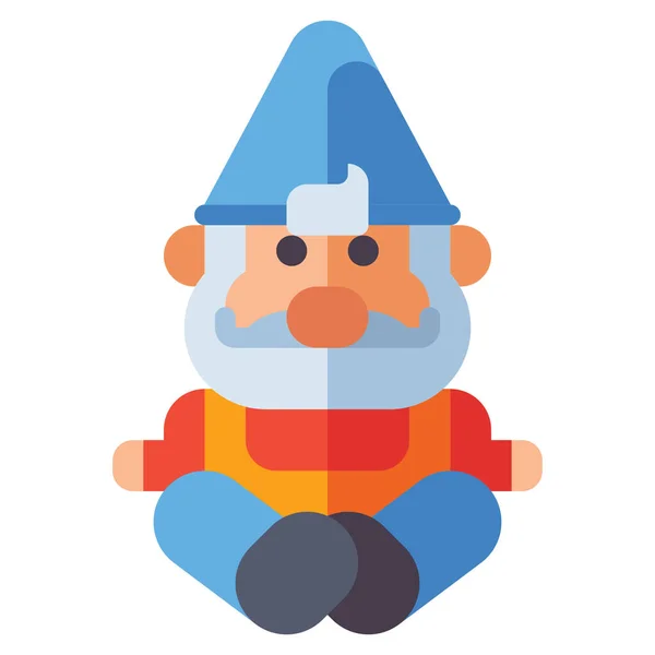 Gnome Sentado Ícone Masculino —  Vetores de Stock