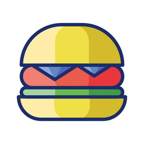 Burger Cheeseburger Hamburger Icon Filled Outline Style — Stock Vector