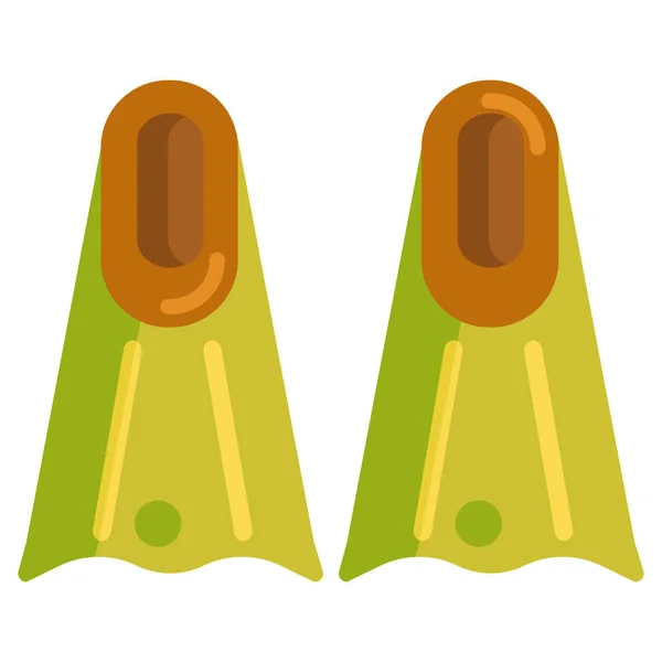 Diving Fins Diving Gear Fins Icon Flat Style — Stock Vector