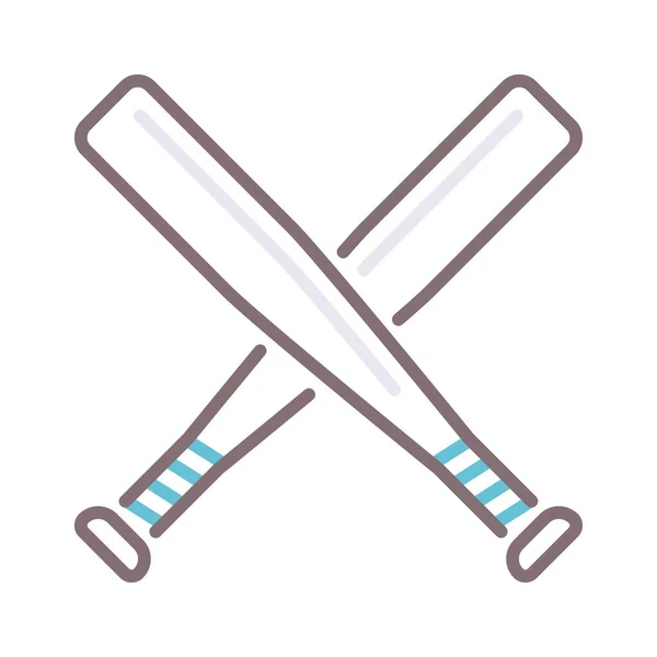 Béisbol Murciélagos Dos Icono — Vector de stock