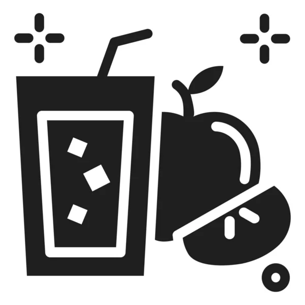 Икона Напитка Яблочного Сока Категории Благодарение — стоковый вектор