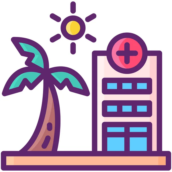 Beach Center Medical Icon Summer Category — Stock Vector