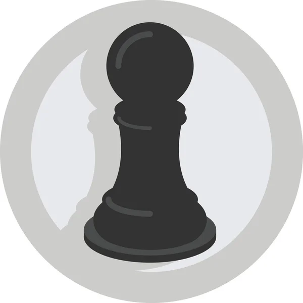 Pièce Jeu Icône Jeu Échecs Dans Style Plat — Image vectorielle