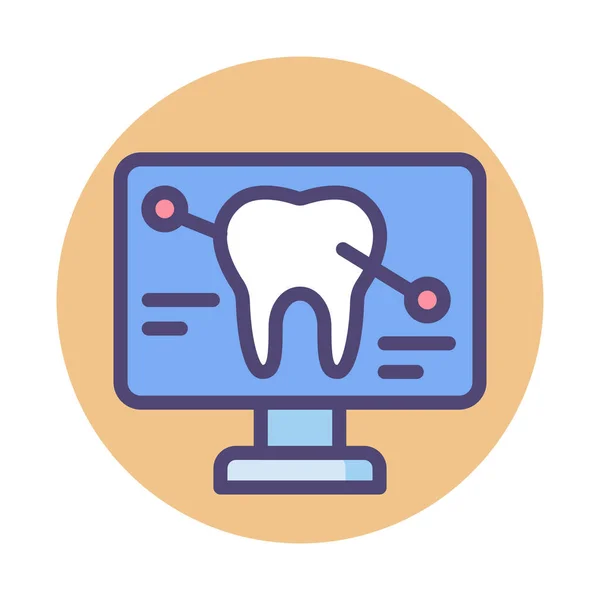 Gráfico Ícone Detalhe Dental Estilo Crachá — Vetor de Stock