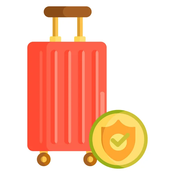 Baggage Coverage Baggage Insurance Baggage Protection Icon Flat Style — Stock Vector