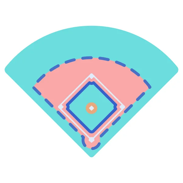 Иконка Игры Бейсбол Стиле Заполненного Контура — стоковый вектор
