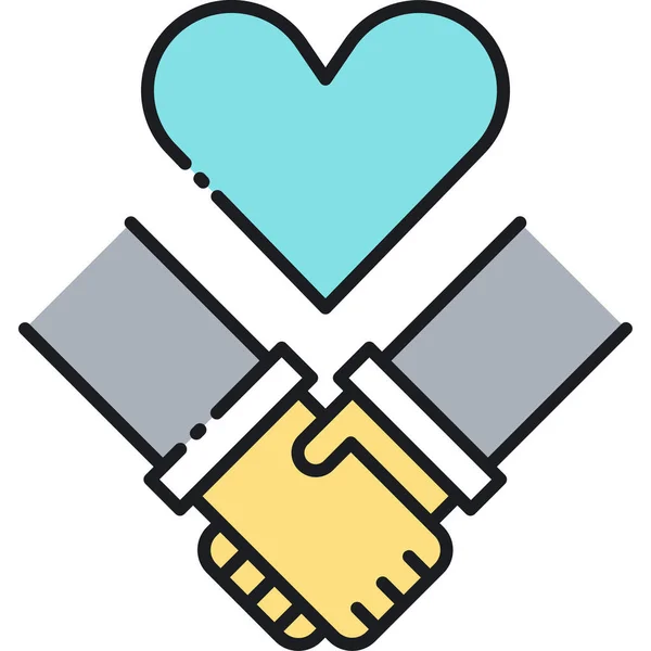 Corporate Social Responsibility Csr Love Icon Filled Outline Style — Stock Vector