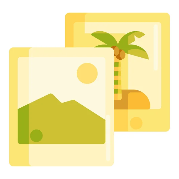 Imagen Imágenes Foto Icono Estilo Plano — Vector de stock