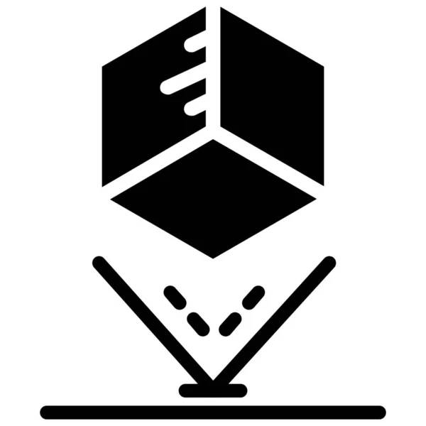 Würfel Hologramm Projektor Symbol Spiele Gaming Kategorie — Stockvektor