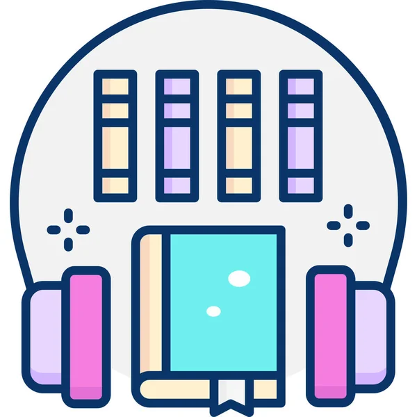 Audio Book Course Digital Learning Icon — Stock Vector