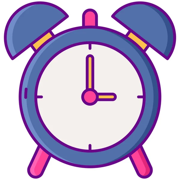 Reloj Despertador Icono Tiempo Estilo Contorno Lleno — Archivo Imágenes Vectoriales