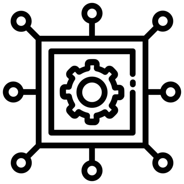 Icona Dell Automazione Dell Intelligenza Artificiale — Vettoriale Stock