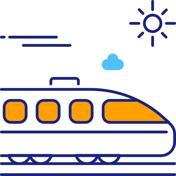 Trein Monorail Spoor Pictogram Gevulde Outline Stijl — Stockvector