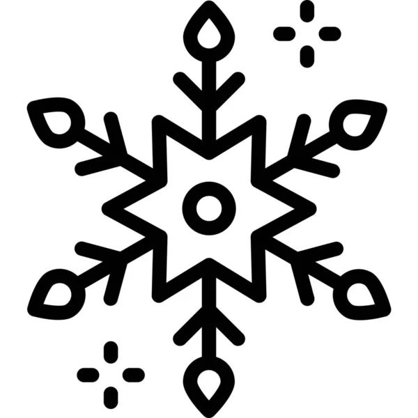 Kaltfrost Schnee Ikone Umrissen — Stockvektor
