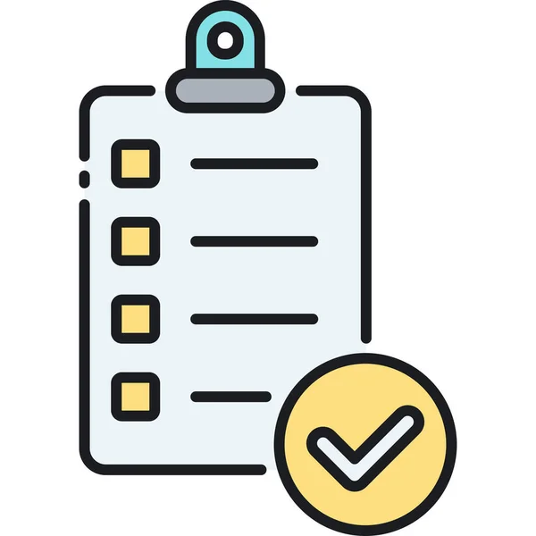 Checklist Form Questionnaire Icon Filled Outline Style — Stock Vector