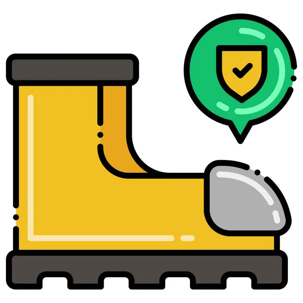 Construction Footwear Protective Icon — Stock Vector