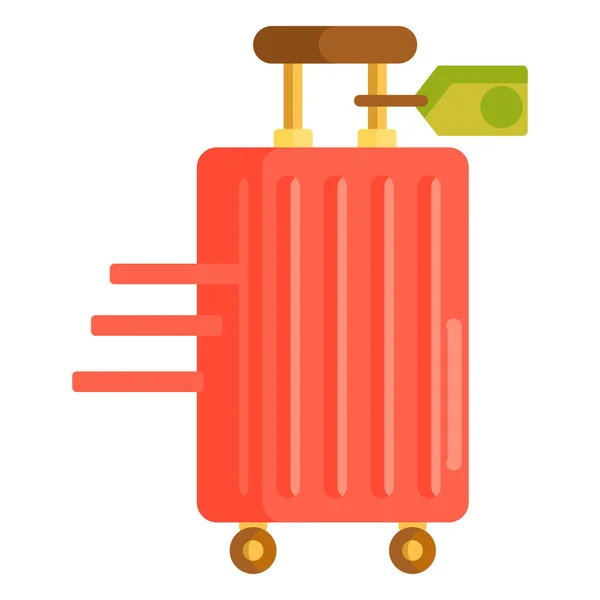 Baggage Briefcase Luggage Icon Flat Style — Stock Vector