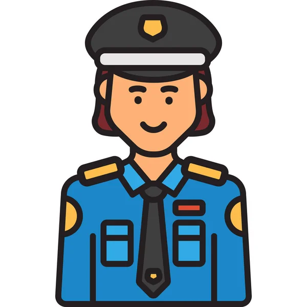 Policial Policial Policial Ícone Polícia Estilo Esboço Preenchido —  Vetores de Stock