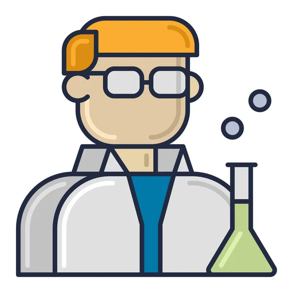 Χημικό Εικονίδιο Επιστήμονα Φλασκί Στην Κατηγορία Επιστήμης Έρευνας — Διανυσματικό Αρχείο