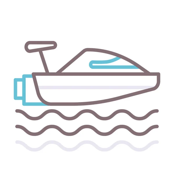 Hydroplane Racing Speedboat Icon Recreation Hobby Category — Stock Vector