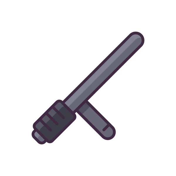 Police Baton Weapon Icon — Stock Vector