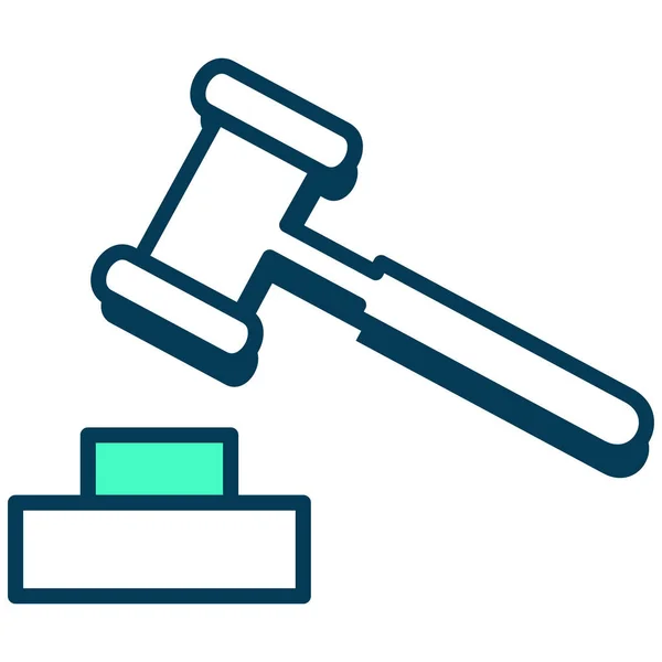 Government Judgement Justice Icon Filled Outline Style — Stock Vector