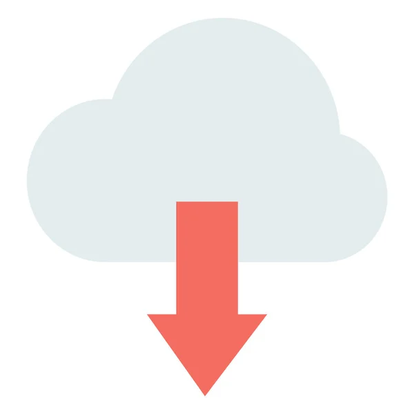 Cloud Server Cloudopslag Download Cloud Data Icoon Platte Stijl — Stockvector