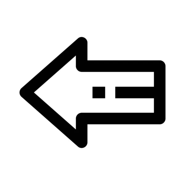 Flecha Izquierda Hacia Atrás Icono Ingenuidad Estilo Esquema — Vector de stock