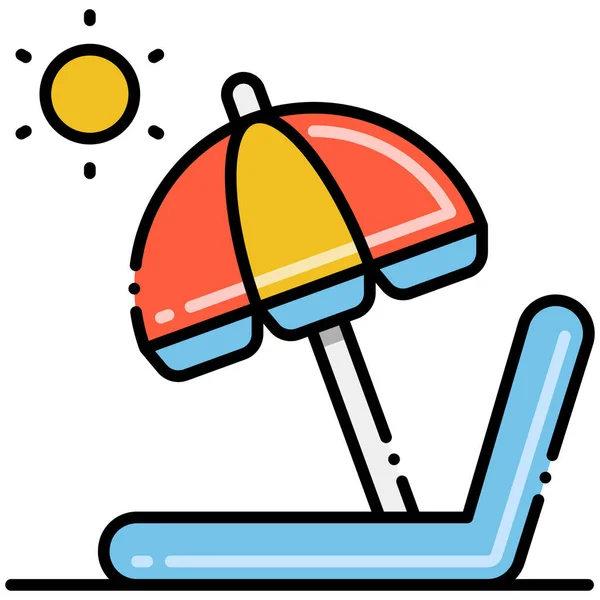 Parasol Sun Sunny Icon Summer Category — Stock Vector