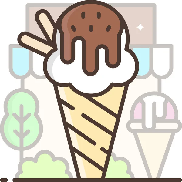 Dessert Nourriture Icecream Icône — Image vectorielle