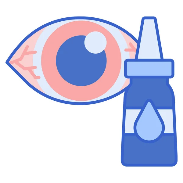 Gotas Para Los Ojos Icono Irritación Estilo Contorno Lleno — Archivo Imágenes Vectoriales