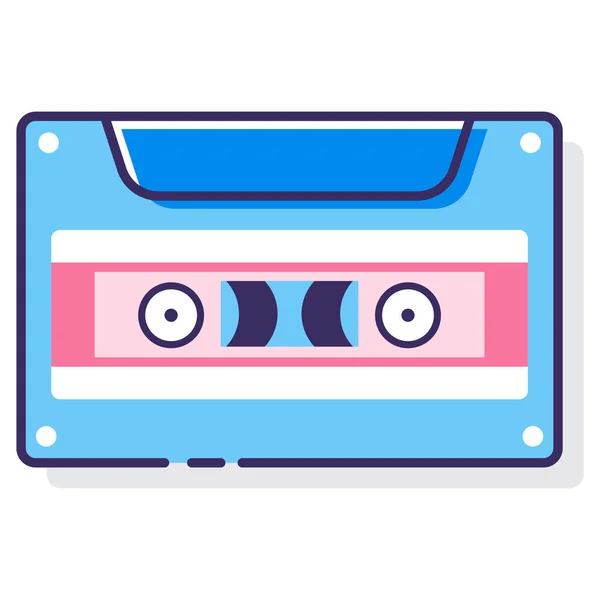 Icono Grabación Cassette Estilo Esquema Rellenado — Archivo Imágenes Vectoriales