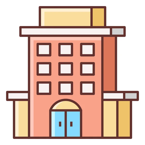 Edificio Hotel Alquiler Icono Categoría Verano — Vector de stock